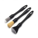 3PCS Automotive Interior Detail Brush Set Soft Synthetic Wool for Dashboard Air Vent Dust Cleaning