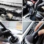 3PCS Automotive Interior Detail Brush Set Soft Synthetic Wool for Dashboard Air Vent Dust Cleaning