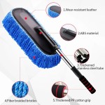 Car Washing Mop Microfiber Soft Brush Extendable Handle Auto Duster Removable Washable Detailing Dust Remover Cleaning Tool