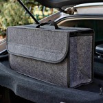 Foldable Felt Car Trunk Storage Box Anti‑Slip Large Capacity Compartment Car Boot Organizer Vehicle Storage Organizer