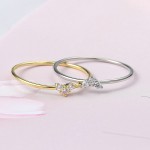 Dainty Tiny Heart Thin Band Stackable Knuckle Ring for Women, AAA+ CZ Light Gold‑Tone Daily Fashion Jewelry