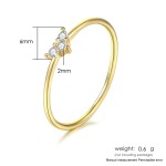 Dainty Tiny Heart Thin Band Stackable Knuckle Ring for Women, AAA+ CZ Light Gold‑Tone Daily Fashion Jewelry