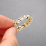 Iced Out Ring for Women Punk Hip Hop Cubic Zirconia Gold Crystal Ring Hippie Street Jewelry Wholesale Accessories