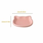 Cute Cat Shape Cat Bowl Non‑Slip Anti‑Flip Plastic Cat Food Bowl Anti‑Fall Pet Feeding Plate For Cats