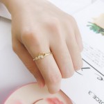 Dainty Simple Love Heart CZ Ring for Women, Rose‑Gold‑Tone Wedding Bride Promise Ring, Wholesale Fashion Jewelry Gift for Her