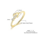 Dainty Simple Love Heart CZ Ring for Women, Rose‑Gold‑Tone Wedding Bride Promise Ring, Wholesale Fashion Jewelry Gift for Her