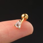 Waterdrop Crystal Multi‑Placement Piercing Ear Stud, Tragus Flat Cartilage Helix Conch Rook Lobe Labret Versatile Piercing Jewelry Gift