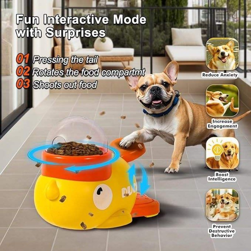 High Quality Dog cat pet feeder little yellow duck interactive puzzle feeding machine puppy missing food toy anti-slip bottom