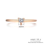 Dainty Minimalist Love Heart Cubic Zirconia Thin Ring for Women, Gold‑Tone Promise Ring, Proposal Party Fashion Jewelry Gift for Her
