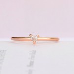 Dainty Minimalist Love Heart Cubic Zirconia Thin Ring for Women, Gold‑Tone Promise Ring, Proposal Party Fashion Jewelry Gift for Her