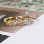 Dainty Tiny Minimalist Cubic Zirconia Stackable Finger Ring for Women, Light Gold‑Tone / Silver‑Tone Available, Trendy Fashion Jewelry