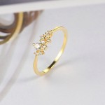 Dainty Tiny Minimalist Cubic Zirconia Stackable Finger Ring for Women, Light Gold‑Tone / Silver‑Tone Available, Trendy Fashion Jewelry