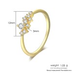 Dainty Tiny Minimalist Cubic Zirconia Stackable Finger Ring for Women, Light Gold‑Tone / Silver‑Tone Available, Trendy Fashion Jewelry
