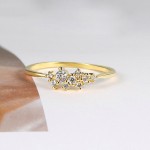 Dainty Tiny Minimalist Cubic Zirconia Stackable Finger Ring for Women, Light Gold‑Tone / Silver‑Tone Available, Trendy Fashion Jewelry