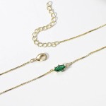 Birthstone Eye‑Shaped Crystal Pendant Choker Necklace for Teen Girls & Women, Korean‑Style Gold‑Tone Fashion Jewelry Birthday Gift