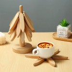 Tree Design Wooden Trivets Decorative Heat Resistant Anti‑Scald Wood Pot Stand Table Mat Coaster Wood Placemats