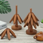 Tree Design Wooden Trivets Decorative Heat Resistant Anti‑Scald Wood Pot Stand Table Mat Coaster Wood Placemats