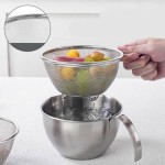 Set Fine Mesh Stainless Steel Colander Large Capacity Rust‑Proof Food Strainer Durable Mixing Bowl With Handle