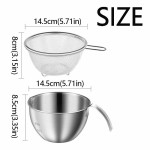 Set Fine Mesh Stainless Steel Colander Large Capacity Rust‑Proof Food Strainer Durable Mixing Bowl With Handle