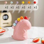 Creative Colorful Mini Dessert Fruit Forks Set Household Stainless Steel Cake Forks With Plastic Storage Tank Decoration