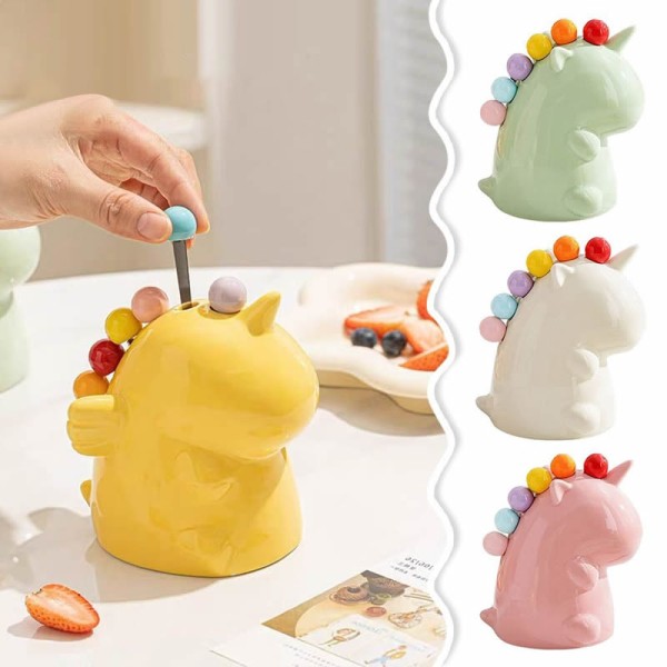 Creative Colorful Mini Dessert Fruit Forks Set Household Stainless Steel Cake Forks With Plastic Storage Tank Decoration