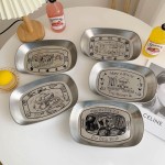 Outdoor Retro Iron Plate Boat‑Shaped Fruit Plate Tinplate Small Tray Retro Metal Snack Plate