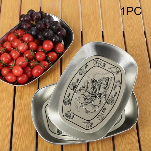 Outdoor Retro Iron Plate Boat‑Shaped Fruit Plate Tinplate Small Tray Retro Metal Snack Plate