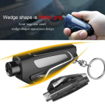 Multifunctional Car Emergency Safety Hammer Glass Breaker Keychain With Seat Belt Cutter Self‑Rescue Tool