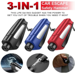 Multifunctional Car Emergency Safety Hammer Glass Breaker Keychain With Seat Belt Cutter Self‑Rescue Tool