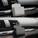Leather Car Air Vent Hanging Storage Bag Dashboard Tidy Organizer Box for Phone Key Sunglasses