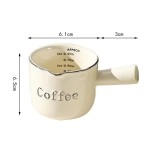 Ceramic Espresso Measuring Cup With Scale V‑Shaped Mouth Coffee Extraction Small Milk Pitcher