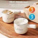 Ceramic Espresso Measuring Cup With Scale V‑Shaped Mouth Coffee Extraction Small Milk Pitcher
