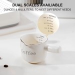 Ceramic Espresso Measuring Cup With Scale V‑Shaped Mouth Coffee Extraction Small Milk Pitcher