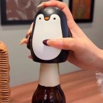 Creative Penguin‑Shaped Magnetic Bottle Opener Stainless Steel Wine Beer Corkscrew Bar Kitchen Tool