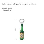 3D Beer Bottle Shaped Fridge Magnet Bottle Opener Creative Decorative Tool For Bar Restaurant Kitchen