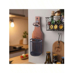 Wall‑Mounted Wooden Beer Bottle Opener With Mesh Cap Catcher Rustic Opener For Home Bar Kitchen Outdoor Use