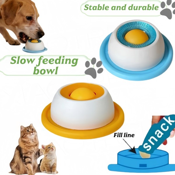 Interactive Dog cat licking bowl pet toy slow food non-slip educational makes dogs cats love