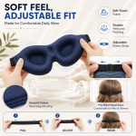3D Contoured Sleep Eye Mask Zero‑Pressure Light Blocking Blindfold Soft Eye Shade For Side Sleepers Travel Nap