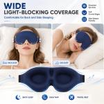 3D Contoured Sleep Eye Mask Zero‑Pressure Light Blocking Blindfold Soft Eye Shade For Side Sleepers Travel Nap