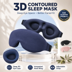 3D Contoured Sleep Eye Mask Zero‑Pressure Light Blocking Blindfold Soft Eye Shade For Side Sleepers Travel Nap
