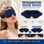 3D Contoured Sleep Eye Mask Zero‑Pressure Light Blocking Blindfold Soft Eye Shade For Side Sleepers Travel Nap