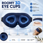 3D Contoured Sleep Eye Mask Zero‑Pressure Light Blocking Blindfold Soft Eye Shade For Side Sleepers Travel Nap