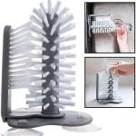 Strong Suction Lazy Cup Cleaning Brush Sink Mount Glass Mug Goblet Bottle Cleaner Brush For Bar Kitchen Use