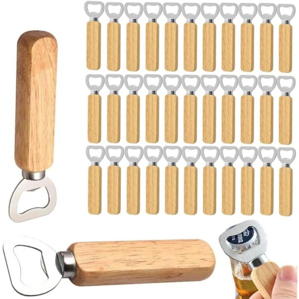Handheld Wooden Bottle Opener Household Beer Wine Soda Can Cap Opener Kitchen Bar Gadget Tool