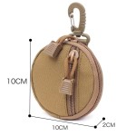 Tactical Mini Round MOLLE EDC Pouch Zipper Utility Bag With Carabiner Clip For Earbuds Keys Coins Outdoor Use