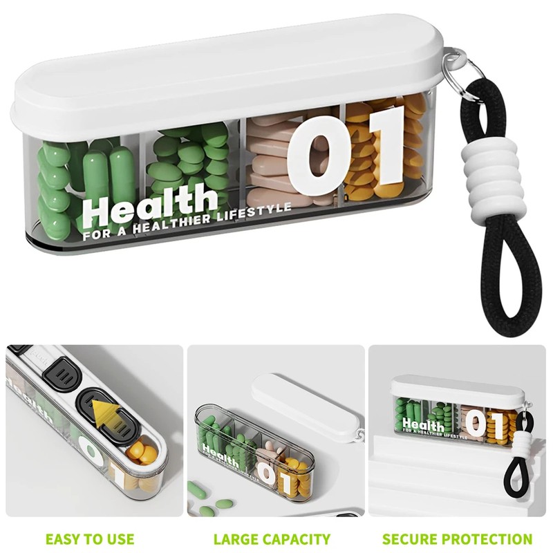 Portable 7‑Day Weekly Pill Box Mini Medicine Storage Box Compartment Design For Three Daily Meals