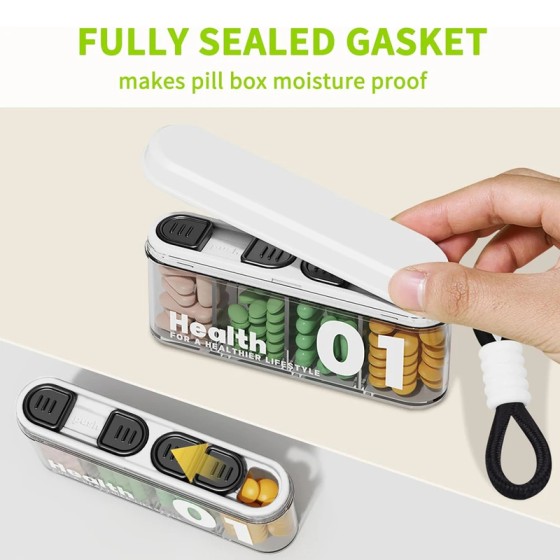 Portable 7‑Day Weekly Pill Box Mini Medicine Storage Box Compartment Design For Three Daily Meals