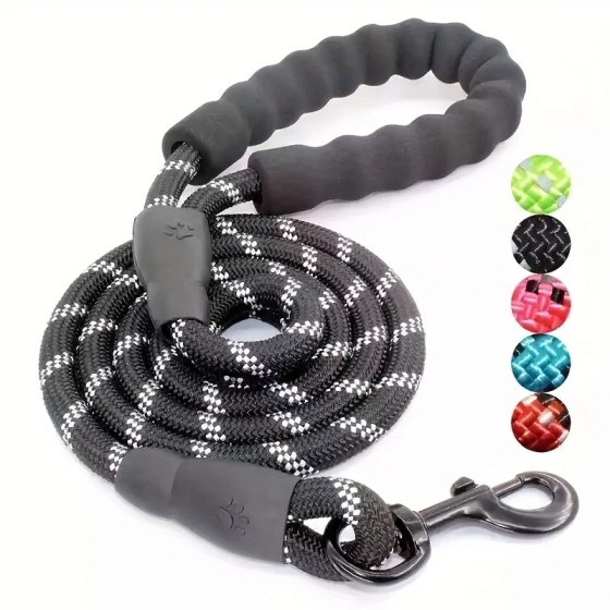 Soft Reflective Dog Leash Comfortable Padded Handle Double Heavy Duty Traction Rope Strong Dogs Enhance Safety Contr