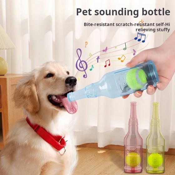Comfortable Dog Toy Bottle Sound Chew Ball Pet Toys Interactive Big Small Training Tennis Supplies