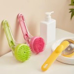 Safe Pet Bathing Brush Long Handle Dog Cleaning Soft Silicone Grooming Comb Cats Dogs Cat Massage Supplies